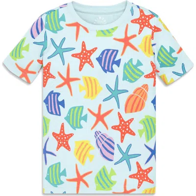 Primary Kids Organic Short Sleeve Pj Top In Seasonal Prints In Multi