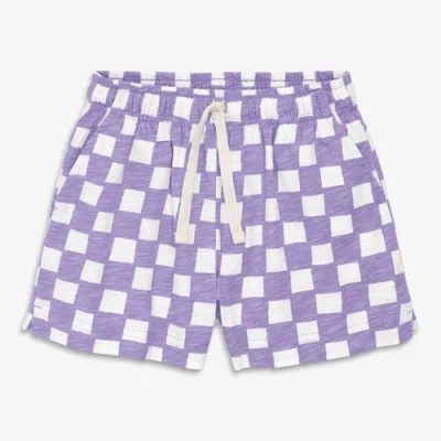 Primary Kids Park Short In Check In Purple
