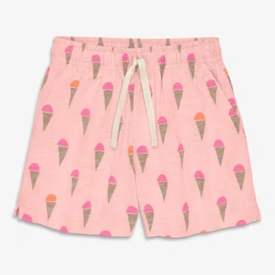 Primary Kids Park Short In Prints In Pink