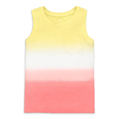 Primary Kids Pocket Tank In Dip-dye In Flamingo Dip Dye