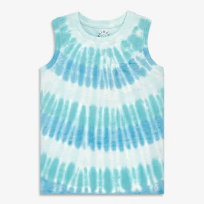 Primary Kids Pocket Tank In Tie Dye In Blue