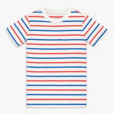 Primary Kids Pocket Tee In Blueberry Stripe