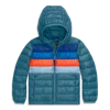Primary Kids Puffer Jacket In Rainbow Stripe In Blue