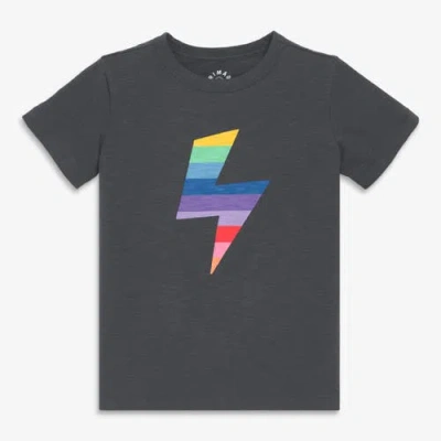 Primary Kids Rainbow Bolt Tee In Black