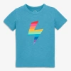 Primary Kids Rainbow Bolt Tee In Blue