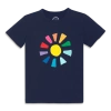 Shop Primary Kids Rainbow Cutout Sun Tee In Navy