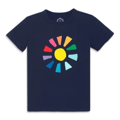 Primary Kids Rainbow Cutout Sun Tee In Navy