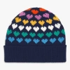 Primary Kids Rainbow Hearts Beanie In Blue
