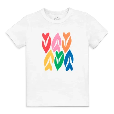 Primary Kids Rainbow Tulip Tee In White Tulip Graphic