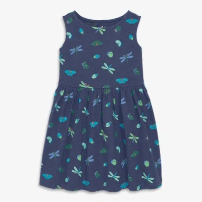 Primary Kids Recess Dress In Critters In Blue