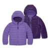 Primary Kids Reversible Fleece Puffer Jacket In Purple