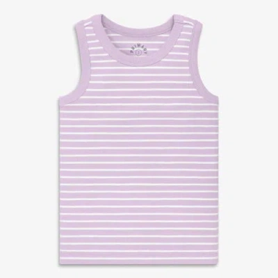 Primary Kids Rib Tank In Stripe In Purple