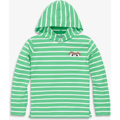 Primary Kids Sesame Street Embroidered T-shirt Hoodie In Green