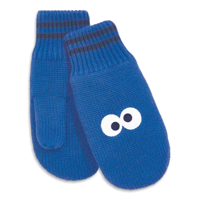 Primary Kids Sesame Street Knit Mittens (little Kid, Big Kid) In Cornflower Cookie Monster