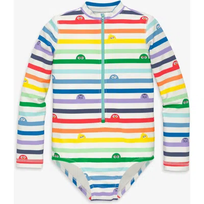 Primary Kids Sesame Street One-piece Rash Guard In Multi