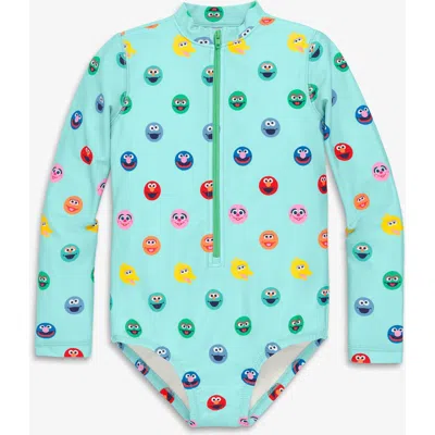 Primary Kids Sesame Street One-piece Rash Guard In Multi