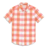 Primary Kids Short Sleeve Button Down In Gingham In Guava Goldfish Gingham
