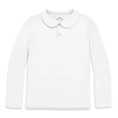 Primary Kids Short Sleeve Peter Pan Polo In White