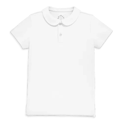 Primary Kids Short Sleeve Peter Pan Polo In White