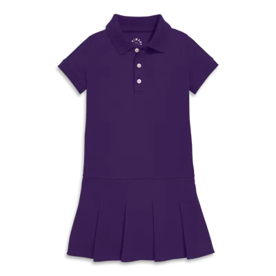 Primary Kids Short Sleeve Pique Polo Dress In Purple