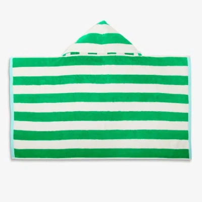 Primary Kids Stripe Hoodie Towel In Green