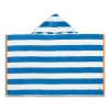 Primary Kids Stripe Hoodie Towel In Blueberry/white Stripe