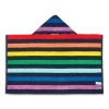 Primary Kids Stripe Hoodie Towel In Navy Rainbow Stripe