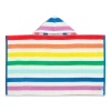 Primary Kids Stripe Hoodie Towel In White Rainbow Stripe