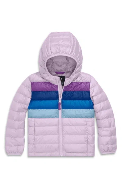 Primary Kids' Stripe Puffer Jacket In Purple