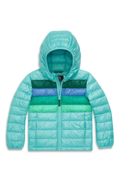 Primary Kids' Stripe Puffer Jacket In Blue
