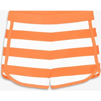 Primary Kids Swim Short In Stripe In Orange