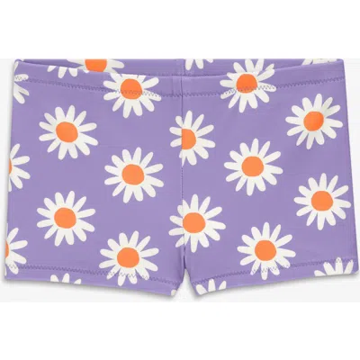 Primary Kids Swim Shortie In Daisies In Purple