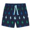 Primary Kids Swim Trunk In Mini Bolts In Navy Bolts