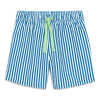 Primary Kids Swim Trunk In Stripe In Blueberry White Stripe