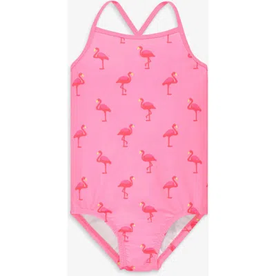 Primary Kids Swimsuit In Flamingos In Pink