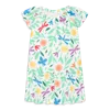 Primary Kids Swing Dress In Bright Backyard In White Backyard Print