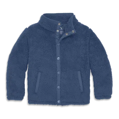 Primary Kids Teddy Fleece Jacket In Blue