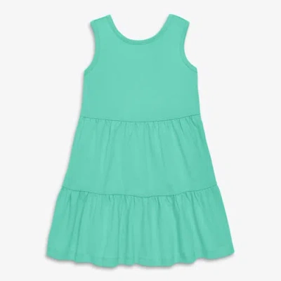 Primary Kids Tiered Tank Dress In Solids In Blue