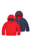 Primary Kids' Water Resistant Reversible Puffer Jacket In Blue