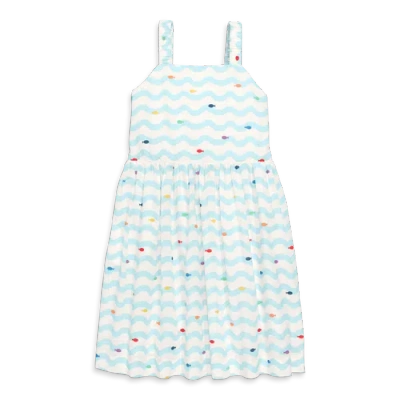 Primary Kids Woven Tank Sundress In Rainbow Fish