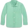 Primary Long Sleeve Button Down In Stripe In Green Apple White Stripe