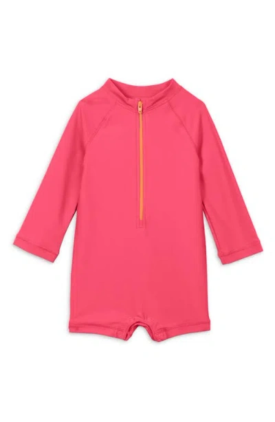 Primary Babies'  Long Sleeve One-piece Rashguard Swimsuit In Pink