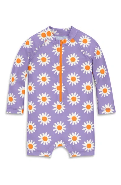 Primary Babies'  Long Sleeve One-piece Rashguard Swimsuit In Purple