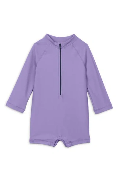 Primary Babies'  Long Sleeve One-piece Rashguard Swimsuit In Purple