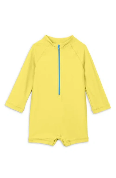 Primary Babies'  Long Sleeve One-piece Rashguard Swimsuit In Yellow