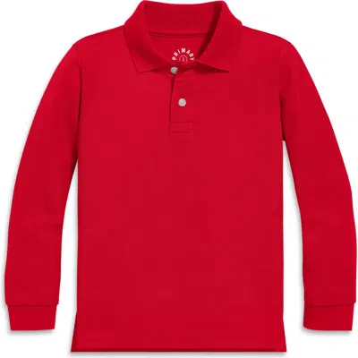 Primary Long Sleeve Pique Polo In Cherry