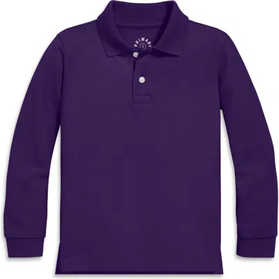 Primary Long Sleeve Pique Polo In Grape