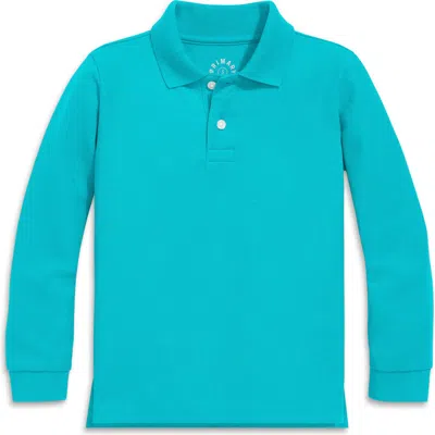 Primary Long Sleeve Pique Polo In Peacock