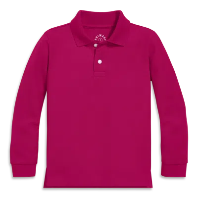 Primary Long Sleeve Pique Polo In Pink