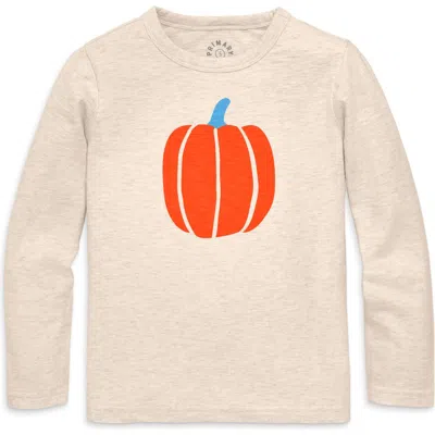 Primary Long Sleeve Pumpkin Tee In Oat Pumpkin